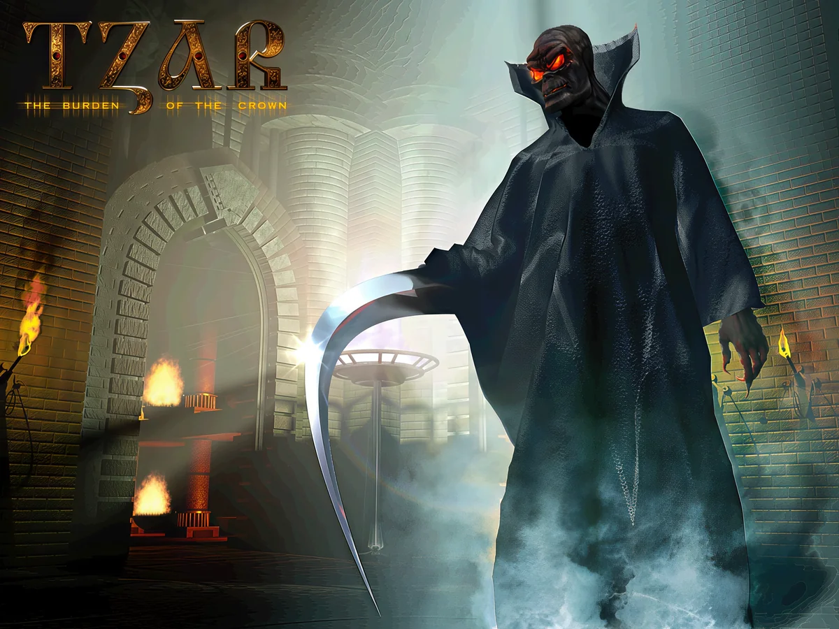 A dark-robed mage emerges from the mist